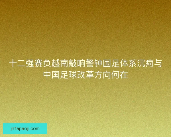 十二强赛负越南敲响警钟国足体系沉疴与中国足球改革方向何在